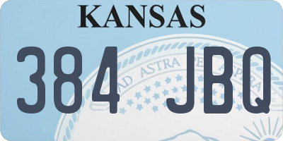 KS license plate 384JBQ