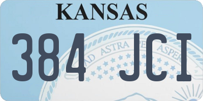 KS license plate 384JCI