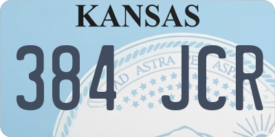 KS license plate 384JCR