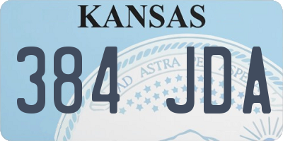KS license plate 384JDA
