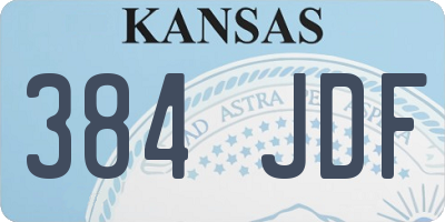 KS license plate 384JDF