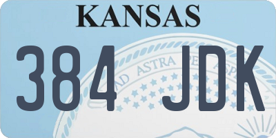 KS license plate 384JDK