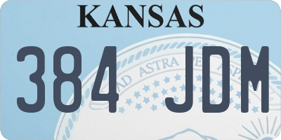 KS license plate 384JDM