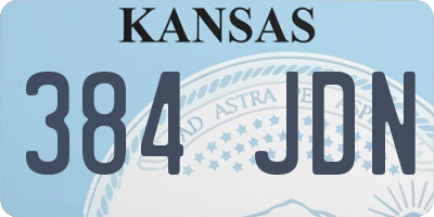 KS license plate 384JDN