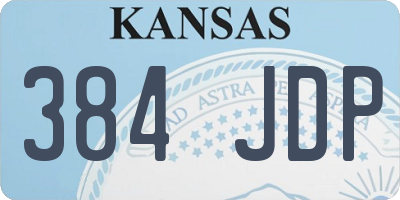 KS license plate 384JDP