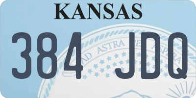 KS license plate 384JDQ