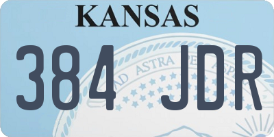 KS license plate 384JDR