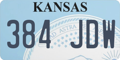 KS license plate 384JDW