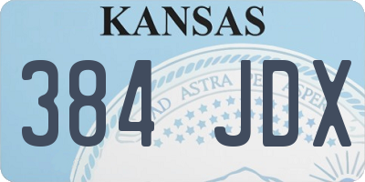 KS license plate 384JDX