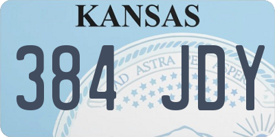 KS license plate 384JDY