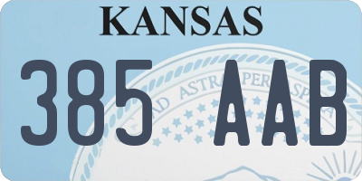 KS license plate 385AAB