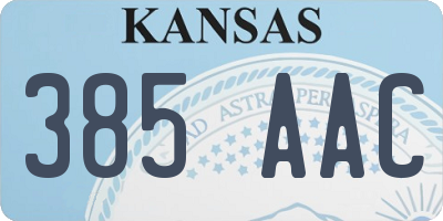 KS license plate 385AAC