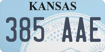 KS license plate 385AAE