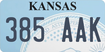 KS license plate 385AAK