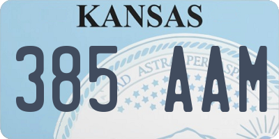 KS license plate 385AAM