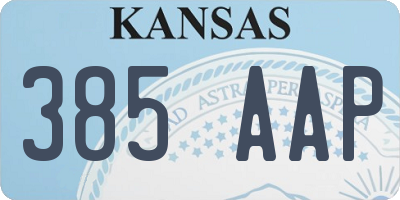 KS license plate 385AAP