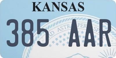 KS license plate 385AAR