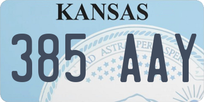 KS license plate 385AAY