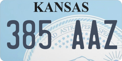 KS license plate 385AAZ