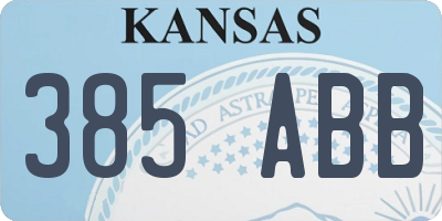KS license plate 385ABB