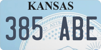 KS license plate 385ABE