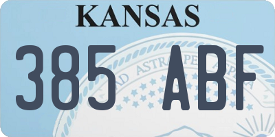 KS license plate 385ABF