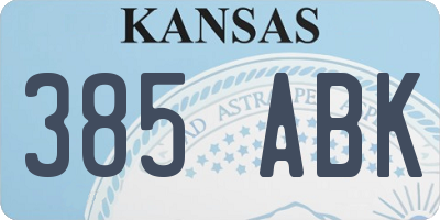 KS license plate 385ABK