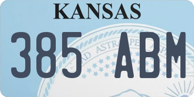 KS license plate 385ABM