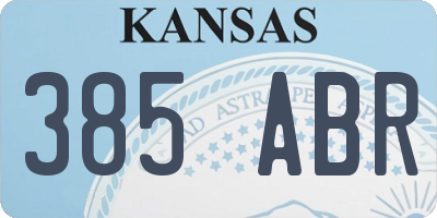 KS license plate 385ABR