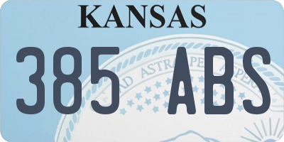 KS license plate 385ABS