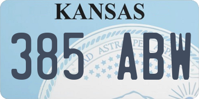 KS license plate 385ABW