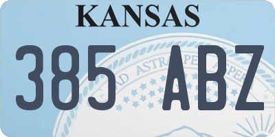 KS license plate 385ABZ