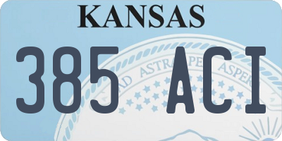 KS license plate 385ACI