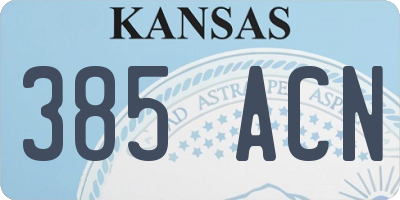 KS license plate 385ACN