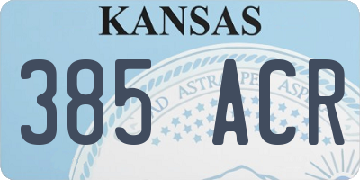 KS license plate 385ACR
