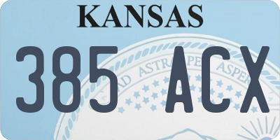 KS license plate 385ACX
