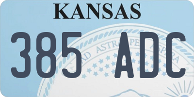 KS license plate 385ADC