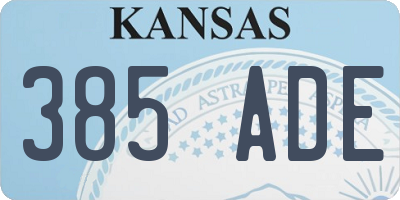 KS license plate 385ADE