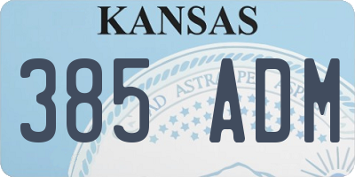 KS license plate 385ADM