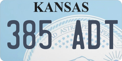 KS license plate 385ADT