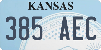 KS license plate 385AEC