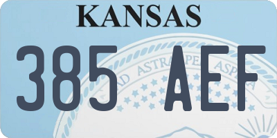 KS license plate 385AEF