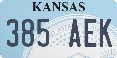 KS license plate 385AEK