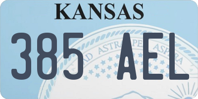 KS license plate 385AEL