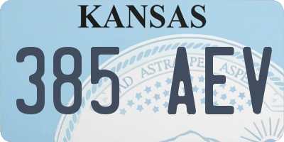 KS license plate 385AEV