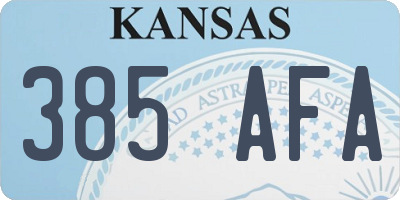 KS license plate 385AFA