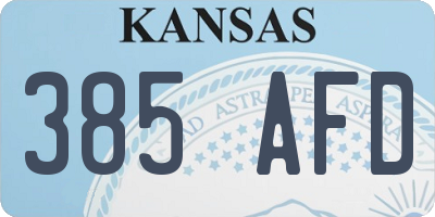 KS license plate 385AFD