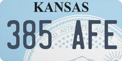 KS license plate 385AFE