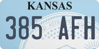 KS license plate 385AFH