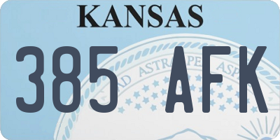 KS license plate 385AFK